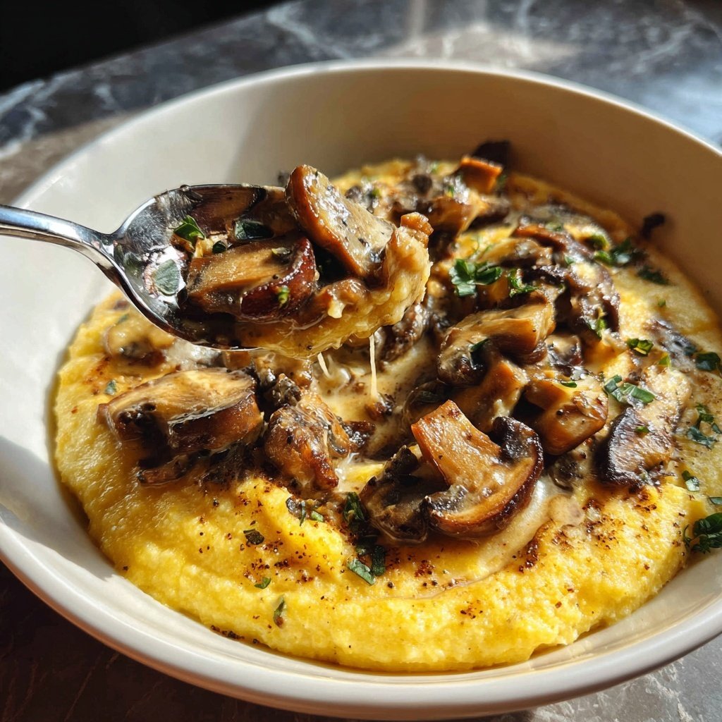 Cremige Polenta mit Pilzragout