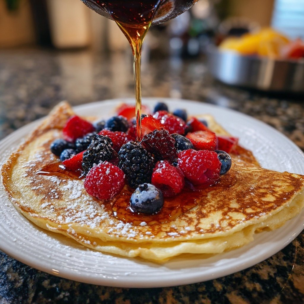 Pfannkuchen mit Ahornsirup