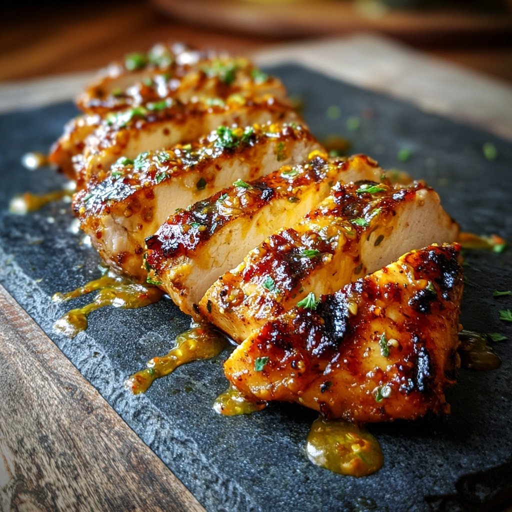 Gegrillte Hähnchenbrust Mit Honig Senf Glasur