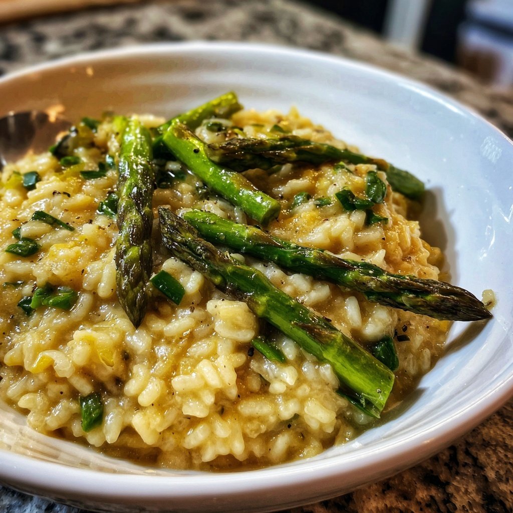 Risotto mit grünem Spargel
