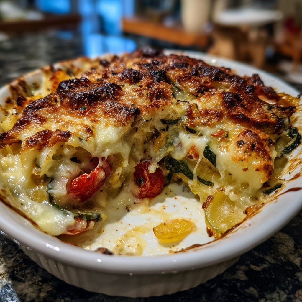 Abendessen mit Gemüseauflauf