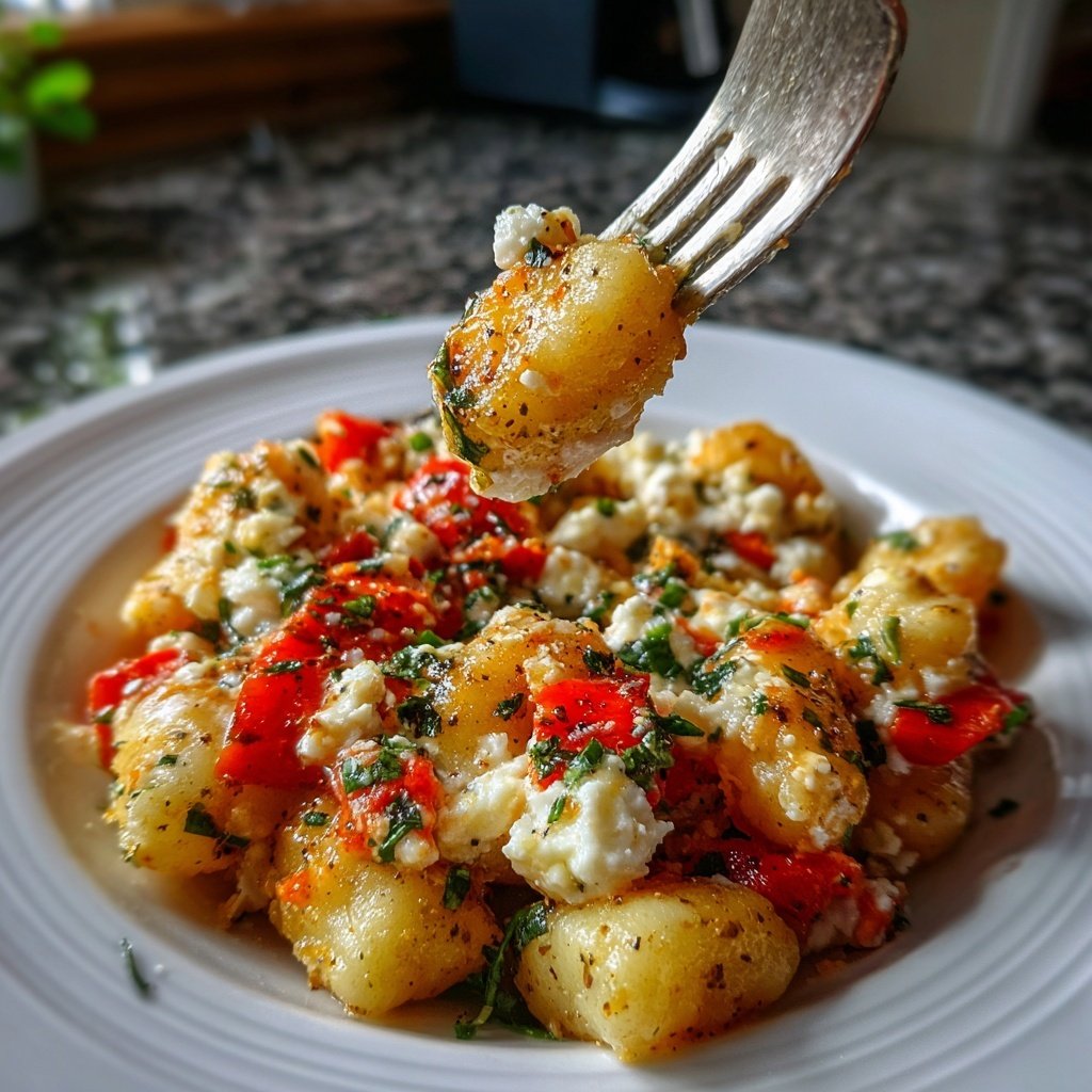 Gnocchi mit Paprika und Feta