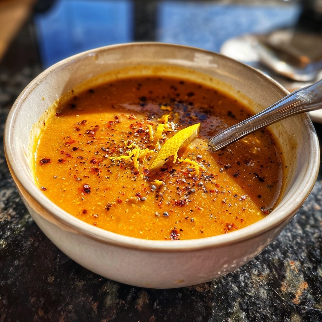 Linsensuppe mit Zitrone