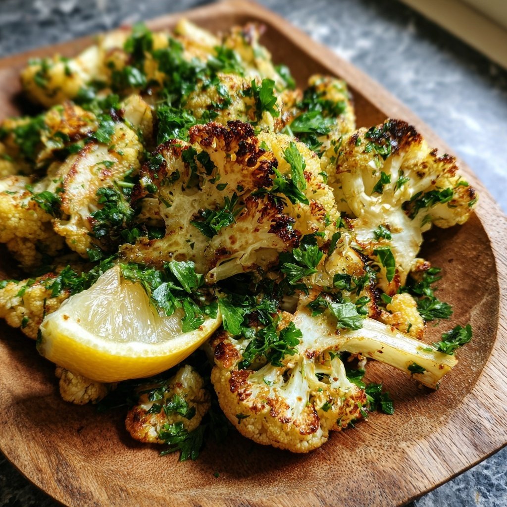 Blumenkohl mit Petersilie und Zitrone