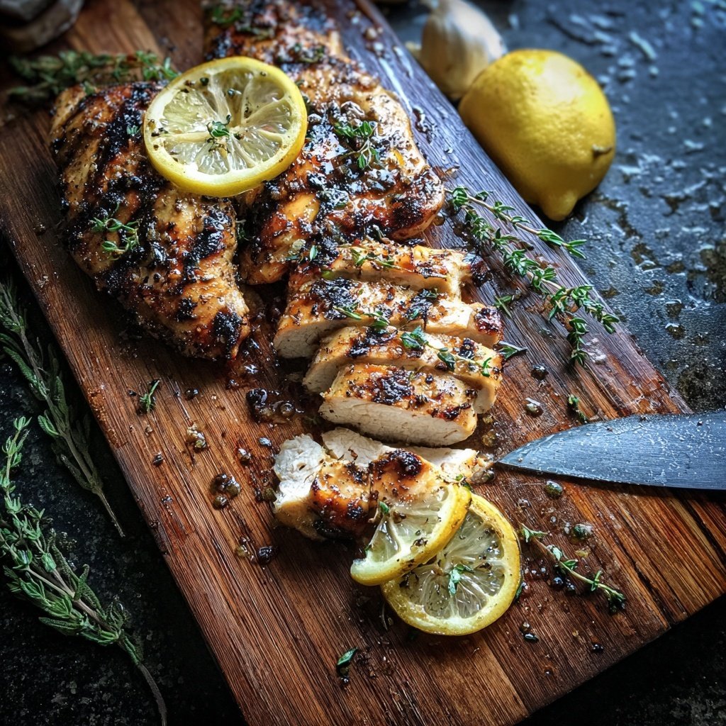 Gegrilltes Zitronen Thymian Hähnchen