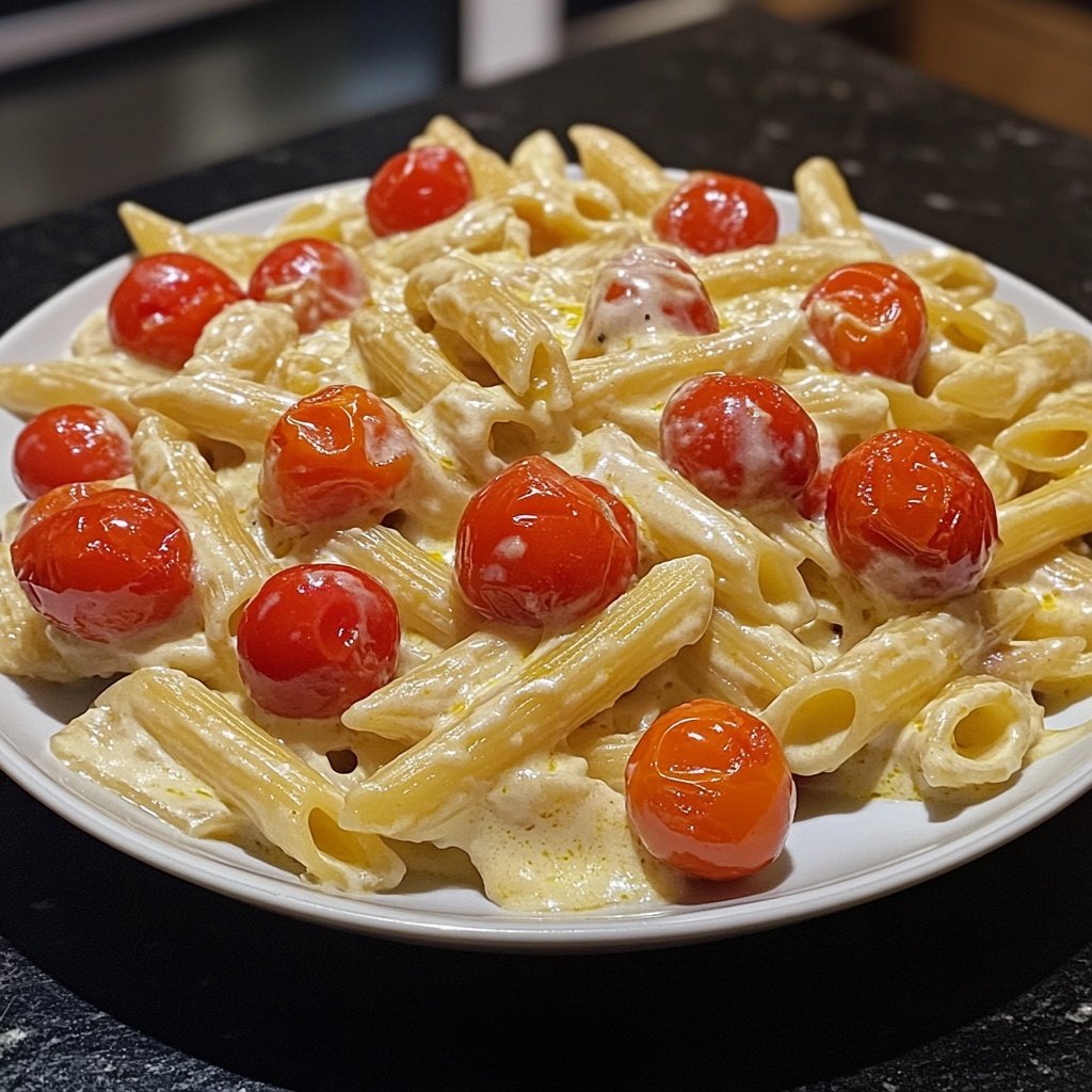 Penne mit Tomaten und Mozzarella